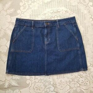 Old Navy Blue Jean Mini Skirt 100% Cotton Women's Size 14
